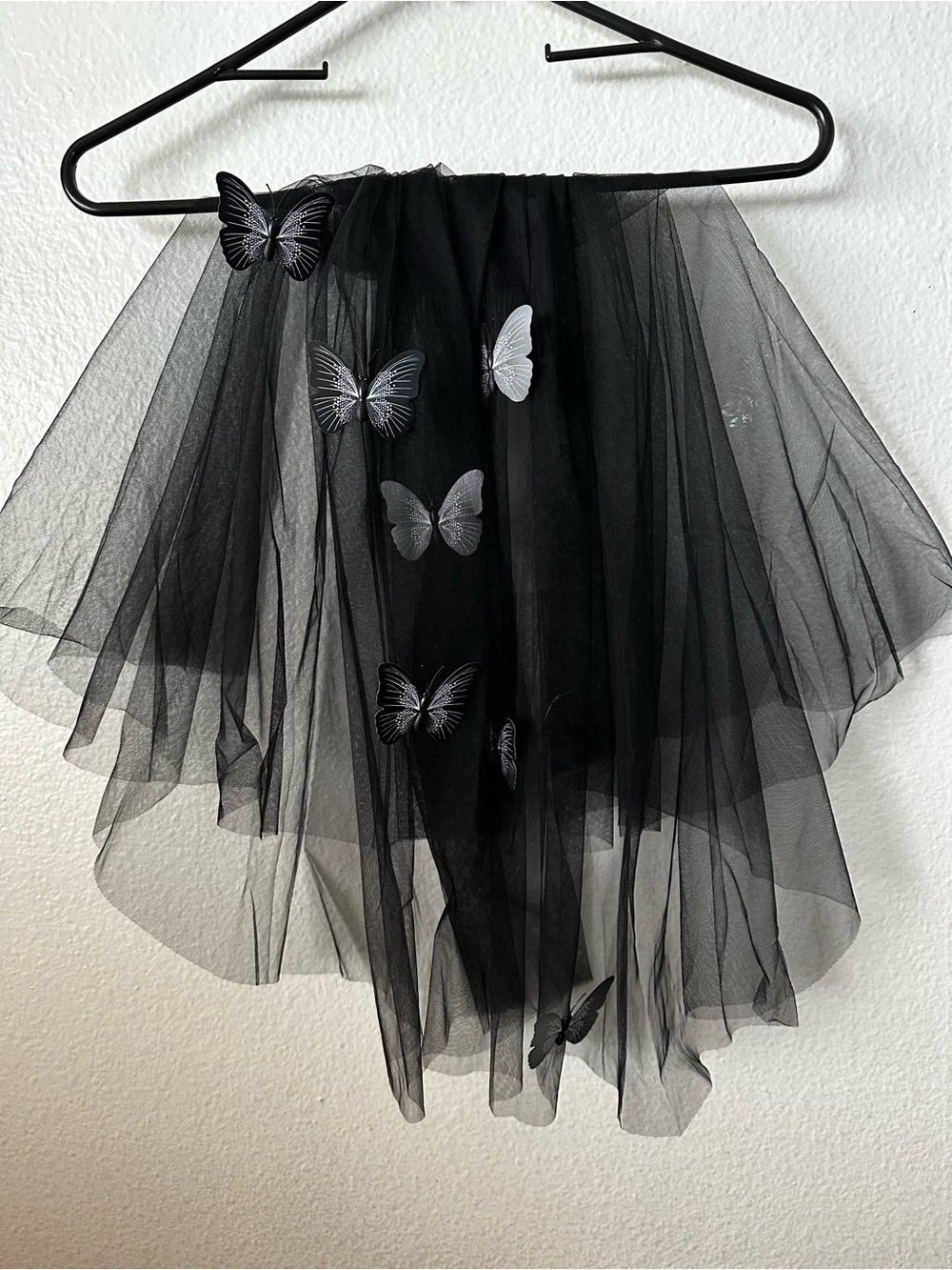 Black Butterfly Tulle With Butterfly Veil Halloween Gothic Theme Event